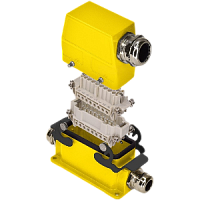 РСГ-16-16-БН-КУ-МГМ32 разъем силовой герметичный прямоугольный (16 pin, 16А, 500В, сальники металлические МГМ32)