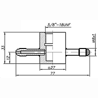 ИПВТ-08, ИВГ-1Н\\Камера проточная для преобразователей, 5/8"UNF со штуцерами М8х1