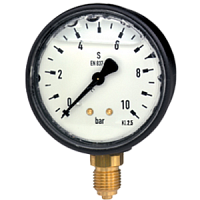 113.13.063-(0-16)бар-1/4NPT-снизу-кл.т.2,5-пластик манометр с гидрозаполнением глицерином