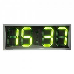 Кварц-4-(цвет индикации) часы электронные вторичные офисные двусторонние (Красный)