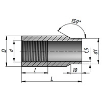 БП1-G1/2-100-12Х18Н10Т-УХЛ1 бобышка приварная