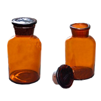 Склянка для реактивов из темного стекла с широкой горловиной и притертой пробкой, 5000 мл