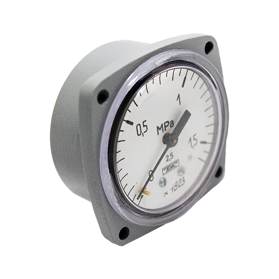 МТП-3М-(0-100...400)кгс/см2 манометр с осевым штуцером, с передним фланцем, Изображение №1