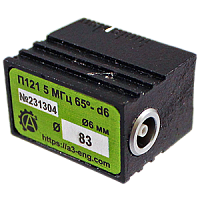 П121-5,0-65-d6-(притертый d83мм) преобразователь пьезоэлектрический наклонный совмещенный