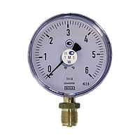 111.10.063-(0-16)бар-снизу-G1/4В-кл.т.2,5-сталь манометр с трубкой Бурдона