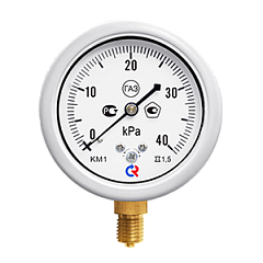 КМ-12Р-(0...6-60)кПа-кл.т.1,5 манометр для измерения низких давлений газов ((0-6)кПа)