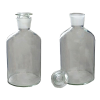 Склянка для реактивов из светлого стекла с узкой горловиной и притертой пробкой, 500 мл