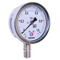 ТМ-521Р.10-(0...0,1-10)МПа-кл.т.1,0 манометр коррозионностойкий, гидрозаполнение глицерином