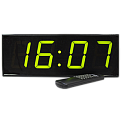 Импульс-NOVA-100-T-W-Rd-G часы электронные офисные с датчиками температуры, влажности, радиации (зеленая индикация)