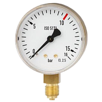 111.11.050-(0-6)бар-снизу-1/4NPT-кл.т.2,5-сталь манометр сварочный