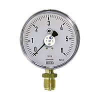 111.10.160-(0-6)бар-снизу-G1/2B-кл.т.1,6-сталь манометр с трубкой Бурдона