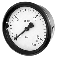111.26.063-(0-10)бар-сзади-М12х1,5-зажим-кл.т.2,5 манометр с трубкой Бурдона для монтажа в панель