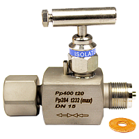 КЗИК-03.01-15-400-М20х1,5-М20х1,5-Ац клапан запорный игольчатый комбинированный