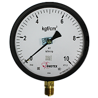 МП4-Уф-(0-0,1...10)МПа-кт.1,5-d.160-IP54-М20х1,5-РШ-У2 манометр общетехнический пылевлагозащищенный