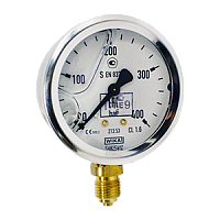 213.53.100-(-1-3)бар-снизу-G1/2B-кл.т.1,0-нерж.сталь манометр с гидрозаполнением глицерином