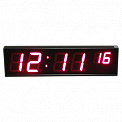 Р-100х4-057х2b-R часы-табло электронные офисные с индикацией секунд (красная индикация)