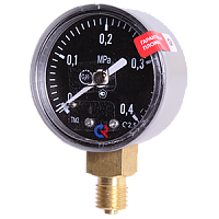 ТМ-210Р.00-(0...0,4)МПа-М12х1,5-кл.т.2,5-C2H2 манометр сварочный ацетиленовый
