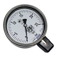 232.50.100-(0-250)кгс/см2-снизу-М20х1,5-крас.стрелка-кл.т.1,0 манометр из нержавеющей стали