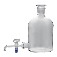 Склянка-аспиратор с краном и пришлифованной пробкой (бутыль Вульфа), 2500 мл