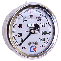 ТМ-320Т.10-(0...0,1-10)МПа-кл.т.1,5 манометр виброустойчивый, гидрозаполнение глицерином