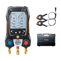 Testo-550s-комплект 1 в кейсе коллектор цифровой манометрический, зонды-зажимы температуры с фиксированным кабелем, с Bluetooth