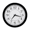 УЧС-300-К-м часы вторичные стрелочные офисные минутные, круглый черный корпус