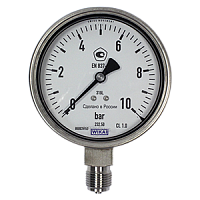 232.50.100-(0-10)бар-снизу-1/2NPT-кл.т.1,0 манометр из нержавеющей стали