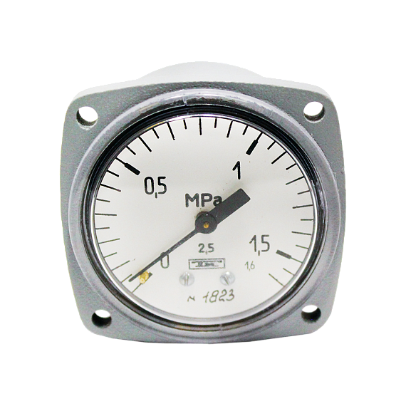 МТП-3М-(0-100...400)кгс/см2 манометр с осевым штуцером, с передним фланцем, Изображение №1