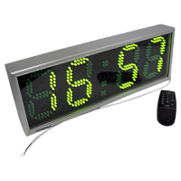 Кварц-6-Т-У часы электронные вторичные уличные дата-термометр (зеленая индикация)