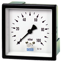 634.11-72х72-(0-25)мбар-сзади-G1/4B-кл.т.1,6 манометр с коробчатой пружиной для монтажа в панель