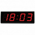 Р-100b-t-vl-R часы-табло электронные офисные с датчиком температуры воздуха, влажности (красные)