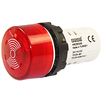 MBZS024S зуммер моноблочный с красной LED подсветкой 24В AC/DC