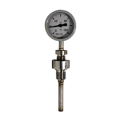 ТБ-1Р термометр биметаллический с длиной термобаллона до 200 мм (0...+100, кл.т.1,5, 80, 10, М20х1,5)