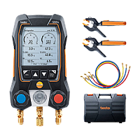 Testo-550s-комплект 3 в кейсе коллектор цифровой манометрический, смарт-зонды зажимы температуры, заправочные шланги, с Bluetooth