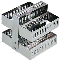 Штатив-рамка для окраски препаратов на 30 стекол 26×76×1 мм, нержавеющая сталь