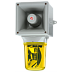 HAB121RTHDC012R/R сирена сигнальная с вращающейся галогенной лампой 35W, красная, 121 dB, 12V DC, Изображение №1