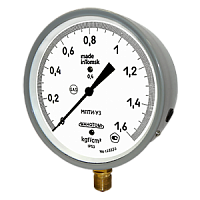 ВПТИ-У3-(-1...0)кгс/см2-кл.т.0,4 вакуумметр точных измерений с внешним корректором "0"