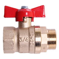11Б27п1-Ду20-СТАНДАРТ-231-ВхН-Ру40 кран шаровый муфтовый (бабочка, никель)