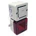 SONFL1HAC230R/A сигнализатор светозвуковой серии Sonora со светодиодной лампой, корпус красный, линза оранжевая, 100 dB, 230V AC, IP66, Изображение №2