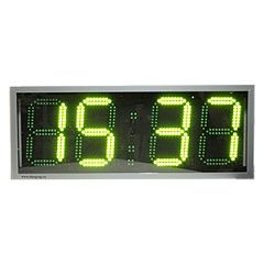 Кварц-3-(цвет индикации) часы электронные вторичные офисные двусторонние (Зелёный)