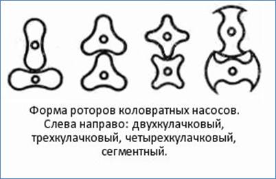 Форма роторов коловратных насосов Форма роторов коловратных насосов