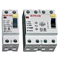 АСТРО-УЗО-Ф-2211 устройство защитного отключения двухполюсное (25А, 30мА, 220В)